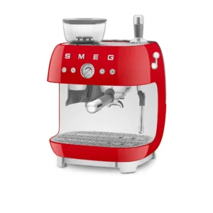 Smeg 50's Retro Style EGF03 Espresso Machine with Built In Grinder Red